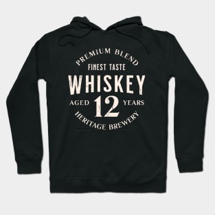 Vintage whiskey 12 years label distressed Hoodie